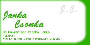 janka csonka business card